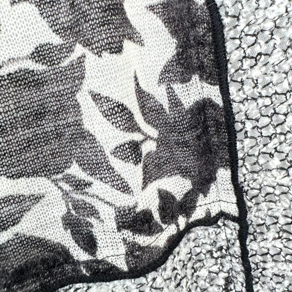 Ali Miles Womens Long Sleeve Blouse Top Size 1X Mixed Media Floral Sheer Black - Picture 5 of 9